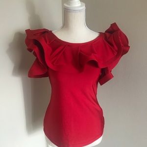 Rose Petal Ruffle Sleeve Top